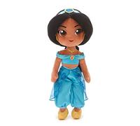 Disney Store Muñeca de Peluche de Jasmine, Aladdín, Altura: 37 cm, Jasmine de Peluche, la Princesa árabe Luce su Atuendo Distintivo y Presenta rasgos faciales Bordados