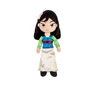 Disney Store Muñeca de Peluche de Mulán, Mide 36 cm, muñeca de Peluche con Detalles Bordados, la Princesa Lleva su Atuendo característico y una Falda de Raso Estampada, Apta para recién Nacidos