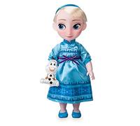 Disney Store: muñeca de Princesa niña Coleccionable de Elsa (colección Animators), Frozen, 39 cm, Pelo enraizado, Traje y Zapatos realistas, Juguete de Olaf en Raso Acolchado, para Mayores de 3 años