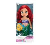 Disney Store: muñeca en versión niña Coleccionable de La Sirenita (colección Animators), 39 cm, Pelo enraizado y Traje realistas, minipeluche de Flounder en Raso Acolchado, para Mayores de 3 años