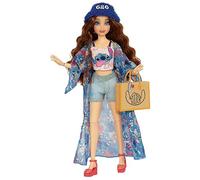DISNEY STORE Muñeca Fashion 30 cm Inspirada en Stitch de Verano - Incluye 2 Outfits y Accesorios - hasta 10 Puntos de Articulación, Brown Wavy Hair Stitch Fashion Doll