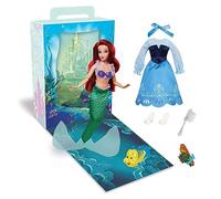 Disney Store Muñeca oficial de la princesa Story (Ariel de la Sirenita de 28 cm) que contiene un libro para colorear y un vestido adicional, muñeca de princesa con un traje clásico