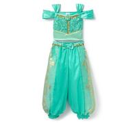 Disney Store Official, Aladdín, Jasmine, Disfraz Infantil, Conjunto Camiseta y Pantalones Turquesa para Fiestas, Juego y Halloween, 7-8 años