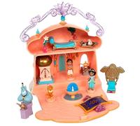 Disney Store Official, Aladdín y Jasmine, casa muñecas, 14 cm | Set con el palacio del Sultán, Abú, el Genio, la alfombra mágica y accesorios. Ideal para jugar. A partir de 3 años.
