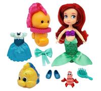 Disney Store Official Ariel Animators' Collection Mini Doll Play Set - The Little Mermaid - 5 Inches | Authentic Store Toy Figure | Includes Undersea