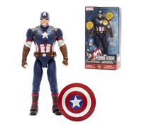 Disney Store Official, Capitán América, figura de acción parlante, 25 cm/10'', juguete de superhéroe de Marvel con escudo magnético y frases del personaje en inglés, pilas incluidas, mayores de 3 años