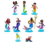 Disney Store Official Disney Junior Set de Juego figuritas Exclusivo Ariel, 9 u., 10 cm, Set Infantil de Figuras de Sirenas con Úrsula, el Rey Tritón, Sebastián, Flounder y más