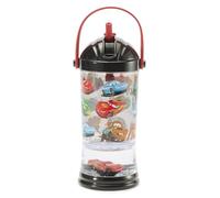 Disney Store Official, Disney Pixar Cars, vaso con pajita y bola de nieve, 310 ml, 19 cm de alto, base de purpurina con figura de Rayo McQueen, adecuada para mayores de 4