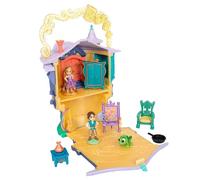 Disney Store Official, Enredados, Rapunzel, casa muñecas, 14 cm | Set con la torre de Rapunzel, Flynn Rider, Pascal, una guitarra de juguete y muebles. Producto apto a partir de 3 años