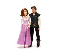 Disney Store Official, Enredados, Rapunzel, Flynn Rider y Pascal, Set muñecas clásicas Totalmente posables, coleccionables de Princesas Disney, Figura con Vestido Brillante y Pelo Corto