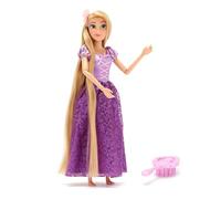 Disney Store Official, Enredados, Rapunzel, muñeca clásica, 29 cm, muñeca de Princesa Disney Totalmente posable con un Precioso Vestido Morado, Incluye Cepillo de Juguete, para Mayores de 3 años