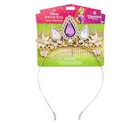 Disney Store Official, Enredados, Rapunzel tiara infantil, accesorio para disfraz con acabado dorado, flores amarillas y diamantes de estrás morados