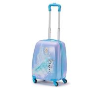 Disney Store Official, Frozen, Elsa y Olaf, Maleta Viaje Infantil Azul Resistente, 30 נ23 נ48 cm, asa telescópica y Ruedas multidireccionales, Estampado de Copos de Nieve