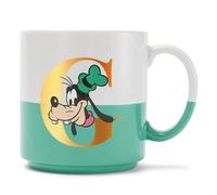 Disney Store Official, Goofy, taza blanca y verde, 425 ml, apta para microondas y lavaplatos