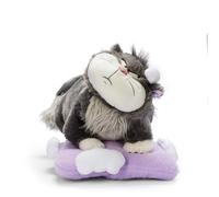 Disney Store Official, La Cenicienta, Lucifer, Peluche, 28 cm/11 '', Peluche Mullido de Gato Blanco y Negro en cojín Morado, para recién Nacidos, Apto para Todas Las Edades