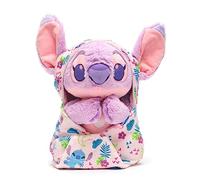 Disney Store Official, Lilo y Stitch, Ángel bebé, Peluche, 27 cm, Peluche Rosa de alienígena bebé con Manta extraíble, para Todas Las Edades