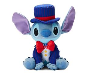 Disney Store Official, Lilo y Stitch, Stitch, Peluche, 35 cm, con Traje temático de Reino Unido y Pin de Mickey Mouse con Estampado de la Union Jack, para recién Nacidos, Apto para Todas Las Edades