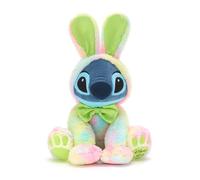 Disney Store Official, Lilo y Stitch, Stitch, Peluche Pascua, 45 cm, Juguete de Alien con Traje Tie-Dye de Conejo de Pascua y Pajarita Verde, Fecha ''Disney 2025'', Apto para Todas Las Edades