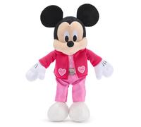 Disney Store Official, Mickey Mouse, Mediano, Peluche Sweetheart 2026, Mickey con Traje Rosa de Chaqueta con Corazones Bordados y pantalón de satén, 37 cm