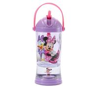 Disney Store Official, Minnie Mouse y Daisy, vaso con pajita y bola de nieve, 310 ml, 19 cm de alto, base de purpurina, pajita abatible y correa de transporte, adecuada para mayores de 4