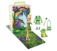 Disney Store Official Princess Story Doll (Tinker Bell de Peter Pan) de 11 pulgadas, incluye área para colorear y vestido adicional, muñeca princesa con atuendo clásico, juguetes de princesa para