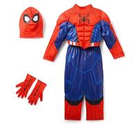 Disney Store Official, Spider-Man, Disfraz superhéroe Infantil Marvel con Relleno Muscular, máscara, Guantes, Efectos de Sonido y telaraña Luminosa