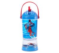 Disney Store Official, Spider-Man, vaso con pajita y bola de nieve, 310 ml, 19 cm de alto, base de purpurina, pajita abatible y correa de transporte, adecuada para mayores de 4