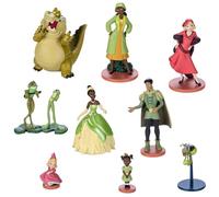 Disney Store Official, Tiana y el Sapo, Set de Juego de figuritas, 9 muñecos Moldeados, Incluye Tiana, Naveen, Lottie, Ranas, luciérnaga Ray y cocodrilo Louis