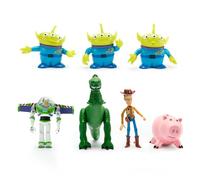 Disney Store Official, Toy Story, Set de Figuras de colección, Figuras de Woody, Buzz, Rex, Hamm y alienígena, 9-20 cm, a Partir de 3 años