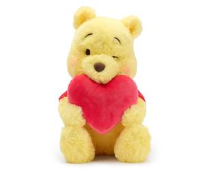 Disney Store Official, Winnie The Pooh, Mediano, colección Dakko, Peluche de Osito con corazón, 22,5 cm, para Todas Las Edades