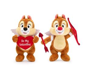 Disney Store Oficial, Chip y Chop, Mediano, Set de Peluches Sweethearts, 30 cm, Peluches de Ardillas vestidas de Cupido con Arco, Flecha y corazón de San Valentín