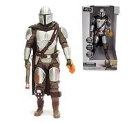 Disney Store Oficial Figura Acción Parlante The Mandalorian, Star Wars, 38cm, Guerrero Intergaláctico con Lanzallamas Luminoso, Frases Reales del Personaje en Inglés, Apto para 3+