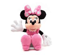 Disney Store: Peluche de Minnie Mouse, 33 cm, Personaje icónico de Peluche con Vestido y Lazo Rosas de Lunares con rasgos faciales Bordados, Adecuado para Todas Las Edades