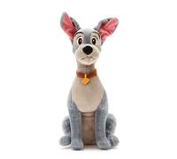 Disney Store Peluche oficial de Tramp mediano para niños, personaje tierno con textura mullida y detalles bordados, collar y placa de perro, peluche de Disney adecuado para todas las edades.