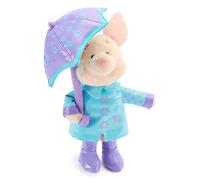 Disney Store Piglet oficial de peluche impermeable - Winnie The Pooh - Juguete suave coleccionable de 10 pulgadas con chaqueta, paraguas y botas