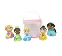 Disney Store Set de Juguetes de baño de Princesas Disney, Contiene Cinco muñecas, Incluye a Rapunzel, Bella, La Cenicienta, Tiana y Jasmine y un Cubo para guardarlas, a Partir de los 6 Meses.