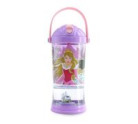 Disney Store Vaso con popote oficial de Disney Princess Snow Globe, botella de agua de 310 ml para niños con popote abatible y tapa de rosca, adecuada para mayores de 4 años