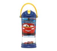 Disney Store Vaso con popote oficial de Lightning McQueen Snow Globe, Disney Pixar Cars, botella de agua de 310 ml para niños con popote abatible y tapa de rosca, adecuada para mayores de 4 años