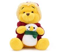 Disney Store, Winnie The Pooh, pequeño, Peluche navideño, 17 cm, para peques y Fans de Disney, Peluche Suave y achuchable de Navidad Coleccionable