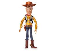 Disney Store: Woody, Figura de acción interactiva de Toy Story 4 con Voz, 35 cm, más de 10 Frases en inglés, interactúa con Otras Figuras y Juguetes, Luces láser, para Mayores de 3 años