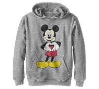 Disney Sudadera con Capucha Mickey Love para niños, Athletic Heather, Small
