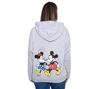 Disney Sudadera con Capucha para Mujer con Estampado de Mickey y Minnie Mouse, Gris Claro, XL