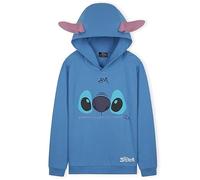Disney Sudadera con Capucha para Niña - Regalo Niños (Azul Stitch, 9-10 años)
