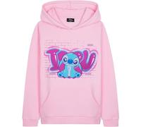 Disney Sudadera con Capucha para Niña - Regalo Niños (Rosa Claro Stitch, 13-14 años)