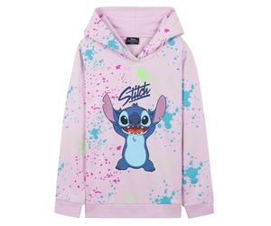 Disney Sudadera con Capucha para Niña - Regalo Niños (Rosa Stitch, 7-8 años)