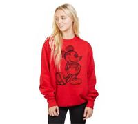 Disney Mickey Sketch Sudadera, Rojo (Red Red), 38 (Talla del Fabricante: Small) para Mujer