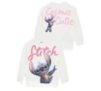 Disney Sudadera Niña, Jersey Niña De Algodón con Motivo De Lilo Y Stitch, Sudadera Chica Manga Larga, Sudaderas Stitch, Marfil 9-10 Años
