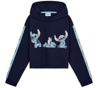 Disney Sudadera Niña Stitch, Sudadera Corta Niña, Sudadera para Niñas Crop Top, Ropa para Niñas Lilo y Stitch 7-14 años (7-8 años, Azul Marino)
