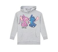 Disney Sudadera Sudadera Stitch Niña | Angel Stitch Sudaderas con Capucha para Niñas | Gris 5-6 Años