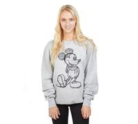 Disney Sudadera con diseño de Mickey Mouse Sketch para Mujer, Color Gris, Talla 10 UK